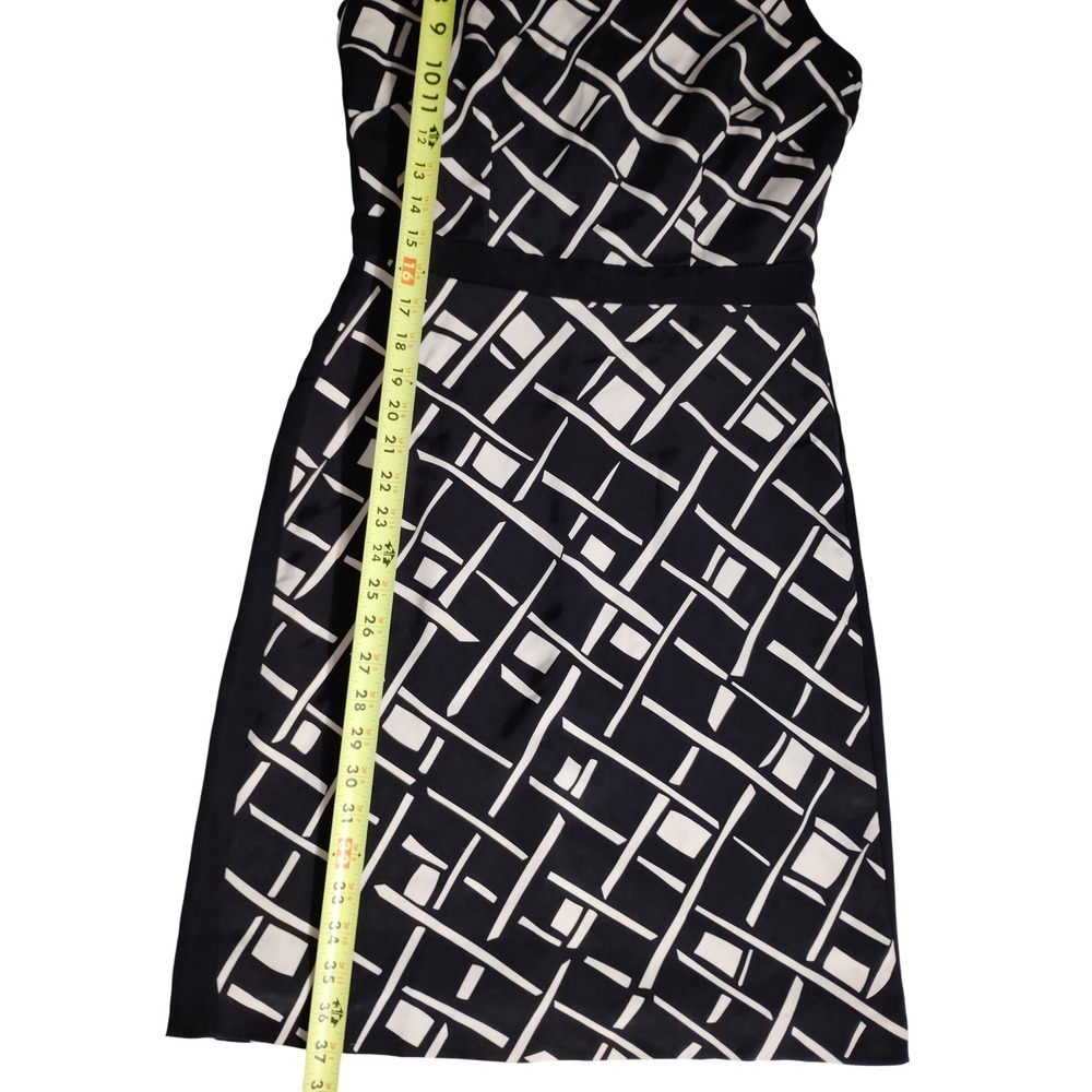 Enzo New York Black White Geometric Sheath Dress Women Size 4 Knee Length - Picture 7 of 11